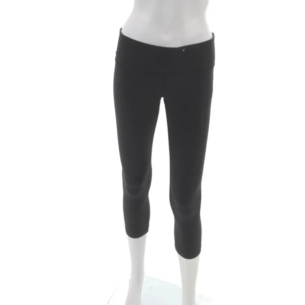 Lululemon Womens Black Capri Leggings Pull On Solid Athleisure Size 6